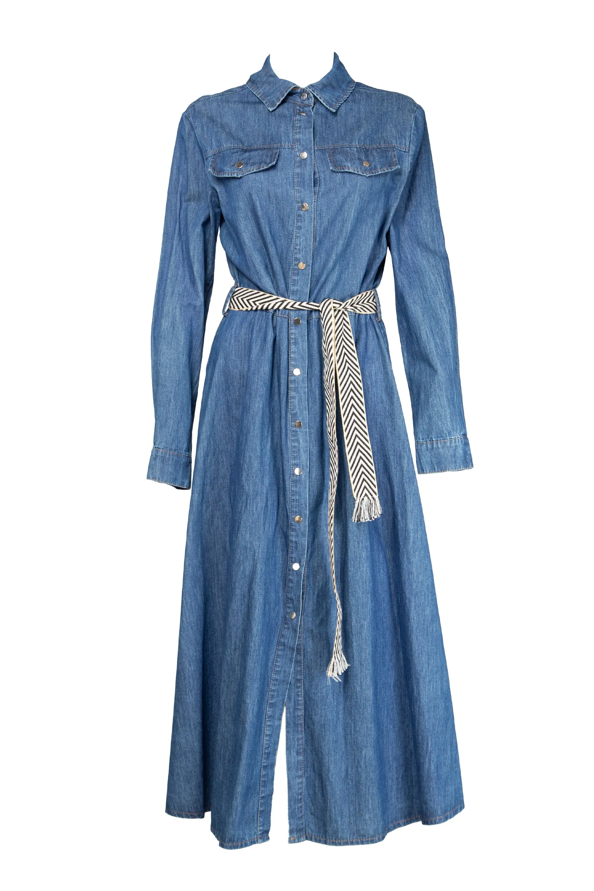 Abito Lungo Kocca da Donna in Denim