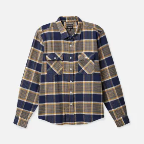 BOWERY L/S FLANNEL - MOONLIT OCEAN/BRIGHT GOLD/OFF WHITE