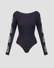 Costume da bagno reversibile intero da donna Maaji French Navy Sky