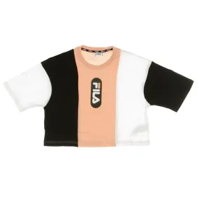 Maglietta Corta Donna Basma Blocked Cropped Tee Black/bright White/coral Cloud