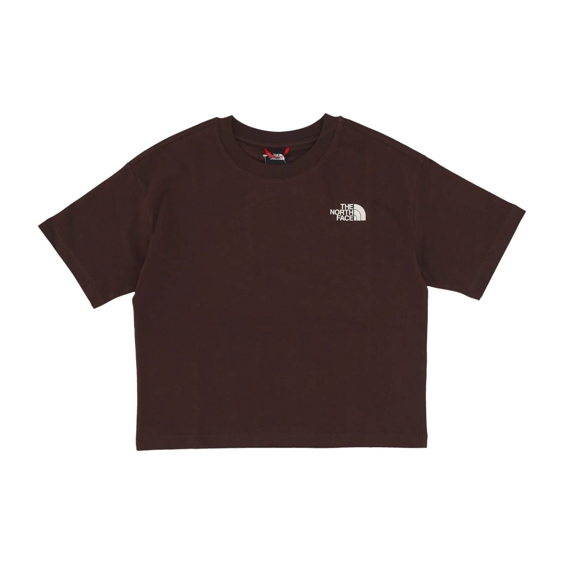 Maglietta Donna W Nuptse Face Tee Coal Brown