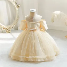 Nuova estate grande fiocco torta compleanno vestito ragazza bambino un anno vestito da principessa battista abiti da ragazza di