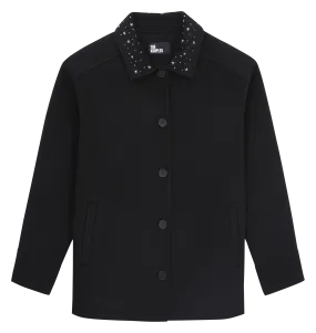  THE KOOPLES   Giacca dritta con collo classico in misto lana | Nero